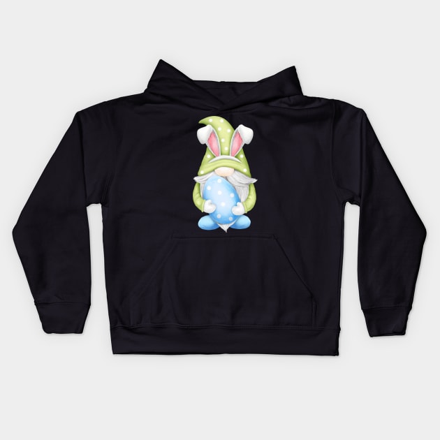 Easter Gnome bunny Kids Hoodie by Imp's Dog House